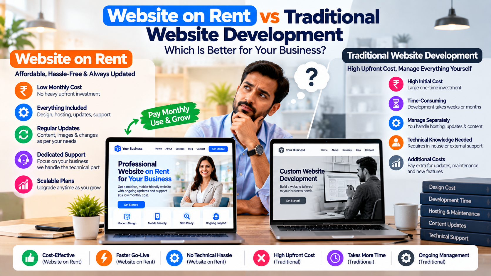website on rent vs traditional website