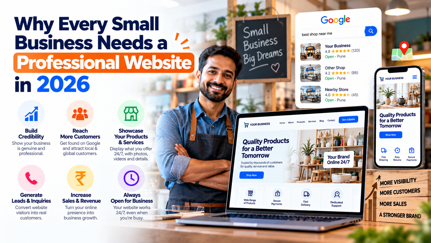 small business website, business website India, affordable website for small business, website on rent